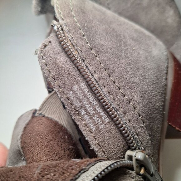 Diba Ankle Booties Low Heel Brown Zip Womens US 6 Faux Suede - Picture 5 of 9